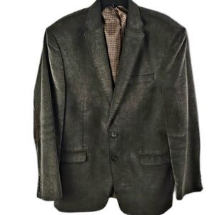 Chaps Men's 2 Button Casual Blazer Sport Coat Brown Corduroy Sz 42L Academia